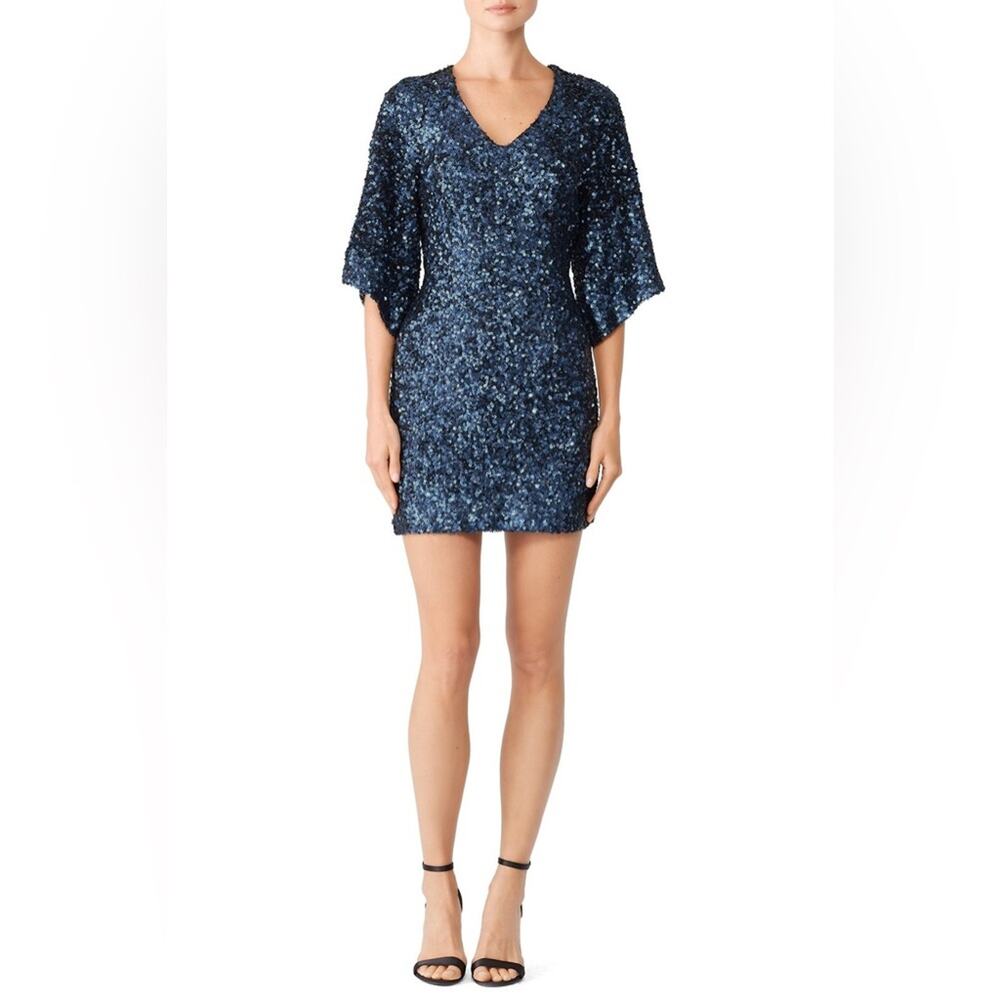 Free People Blue Sequins Party Girl Mini Dress XS